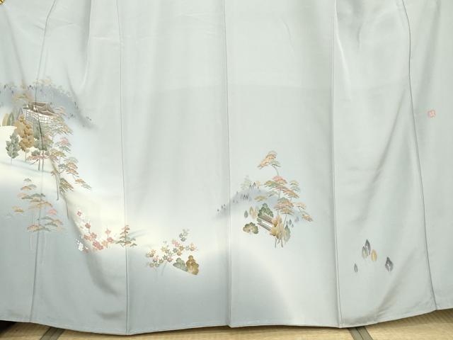 平和屋着物●訪問着　友禅　作家物　風景梅松文　暈し染め　正絹　逸品　AABG6640cs 平和屋着物○訪問着 友禅 作家物 風景梅松文 暈し染め 正絹 逸品