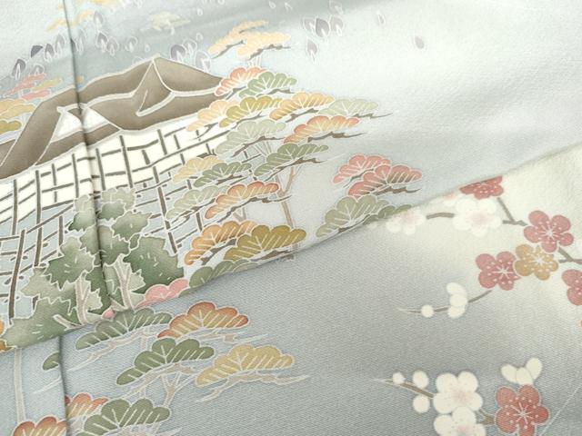 平和屋着物●訪問着　友禅　作家物　風景梅松文　暈し染め　正絹　逸品　AABG6640cs 平和屋着物○訪問着 友禅 作家物 風景梅松文 暈し染め 正絹 逸品
