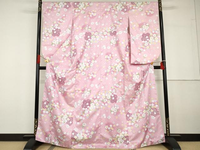 平和屋着物○小振袖 二尺袖 舞花文 暈し染め 金彩 洗える