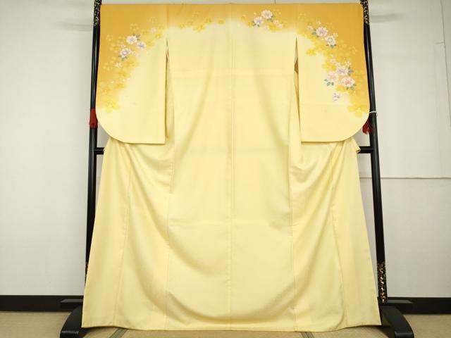 平和屋着物●豪華振袖　舞花文　暈し染め　銀糸　新通し地　ロング丈　正絹　逸品　AABG7923cs 平和屋着物○豪華振袖 舞花文 暈し染め 銀糸 新通し地 ロング丈 正絹