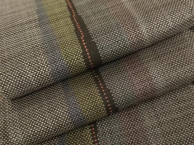 平和屋着物●本場大島紬　泥染め　一元7マルキ　間道　正絹　逸品　AABG6700cs