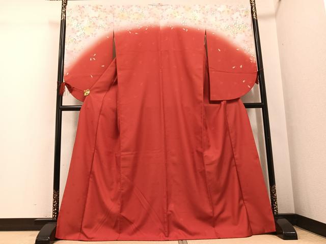 平和屋着物●小振袖　二尺袖　花蝶文　暈し染め　金彩　洗える着物　AABG7084ph