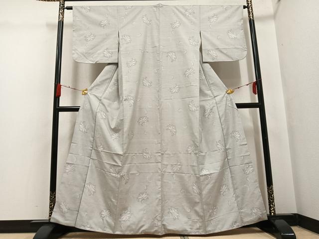 平和屋着物●本場大島紬　白大島　更紗唐草文　正絹　逸品　AABG7117ph_1
