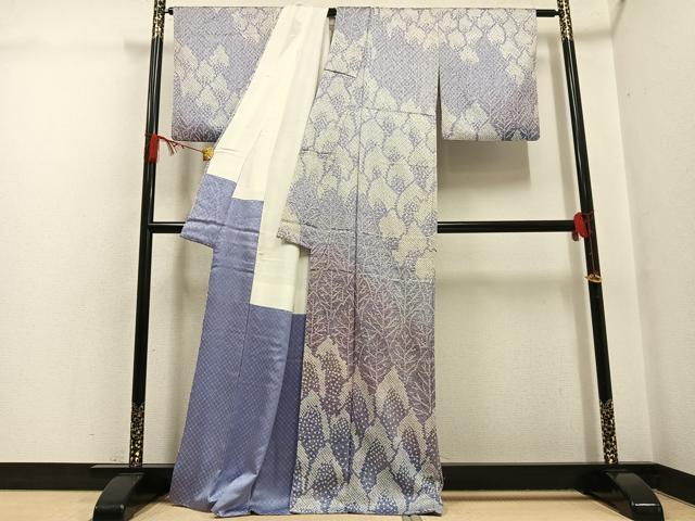 平和屋着物●訪問着　総絞り　樹林文　暈し染め　正絹　逸品　AABG7121ph_1