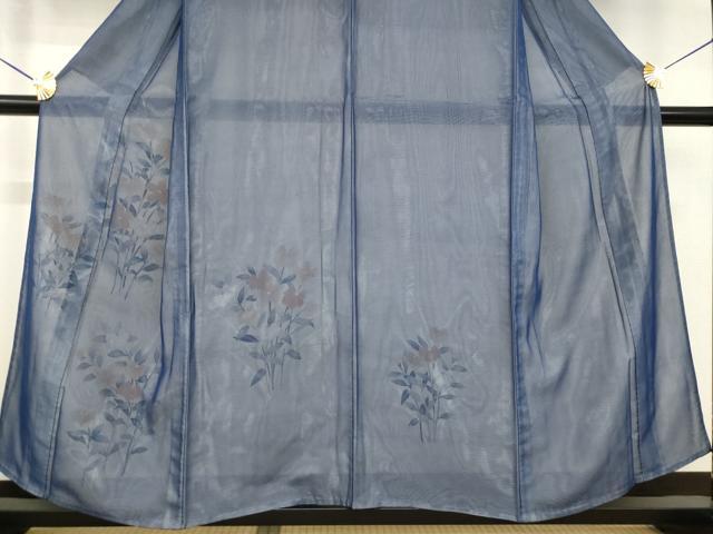 平和屋着物▽訪問着　単衣　紗袷　紗×絽　手描き　草花文　正絹　逸品　AABG7239ck_2