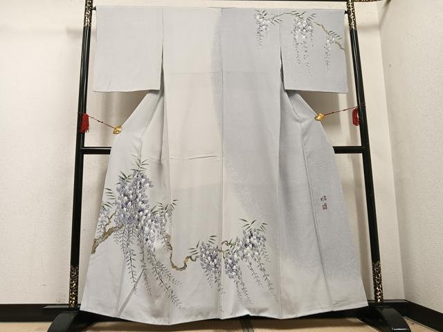 平和屋着物●訪問着　友禅　作家物　修作　藤花房　金彩　正絹　逸品　AABG7300ph 平和屋着物○訪問着 友禅 作家物 修作 藤花房 金彩 正絹 逸品 AABG7300ph