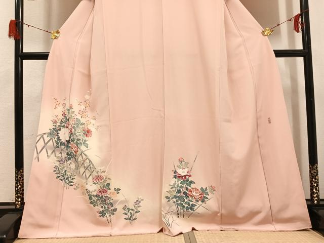 平和屋着物●訪問着　友禅　作家物　枝花文　正絹　逸品　AABG7335ph_2