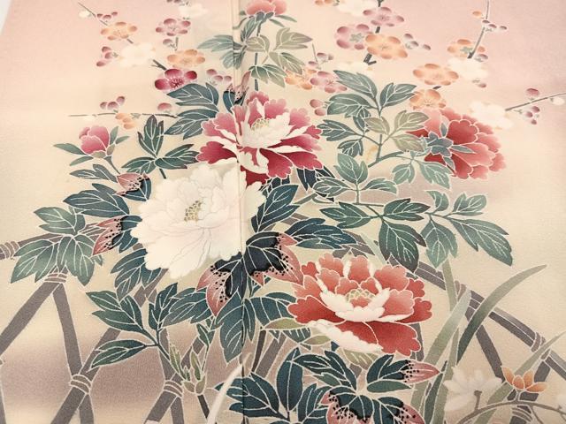 平和屋着物●訪問着　友禅　作家物　枝花文　正絹　逸品　AABG7335ph_3
