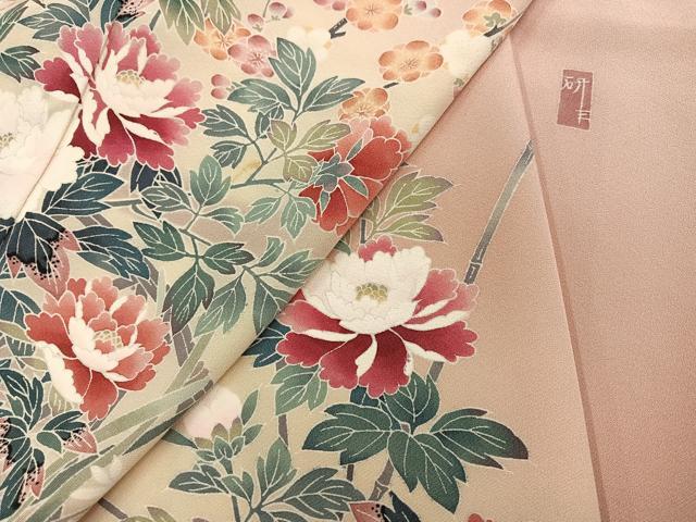 平和屋着物●訪問着　友禅　作家物　枝花文　正絹　逸品　AABG7335ph_6