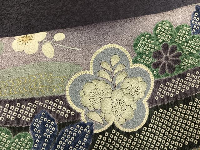 平和屋着物●訪問着　流水梅文　暈し染め　正絹　逸品　AABG7348ph_5