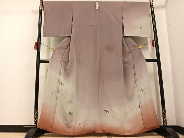 平和屋着物●訪問着　刺繍　宝尽くし　暈し染め　鬼しぼ縮緬　正絹　逸品　AABG7360ph