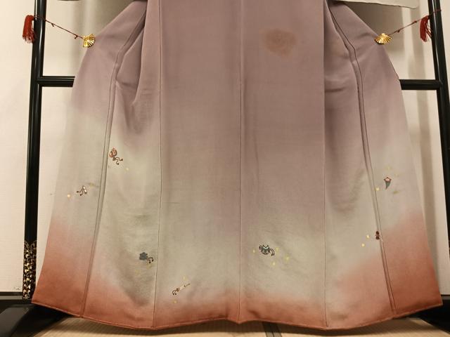 平和屋着物●訪問着　刺繍　宝尽くし　暈し染め　鬼しぼ縮緬　正絹　逸品　AABG7360ph_2