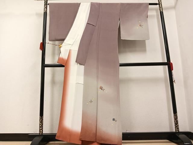 平和屋着物●訪問着　刺繍　宝尽くし　暈し染め　鬼しぼ縮緬　正絹　逸品　AABG7360ph_1
