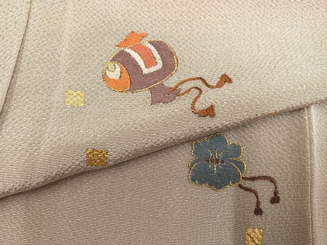 平和屋着物●訪問着　刺繍　宝尽くし　暈し染め　鬼しぼ縮緬　正絹　逸品　AABG7360ph_4