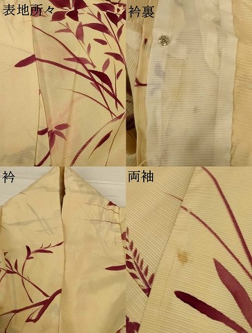 平和屋着物＊夏物　小紋　絽　草花文　正絹　逸品　AABG7376jd_6