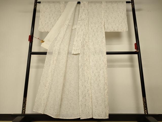 平和屋着物＊夏物　小紋　絽　芝文　正絹　逸品　AABG7381jd_2
