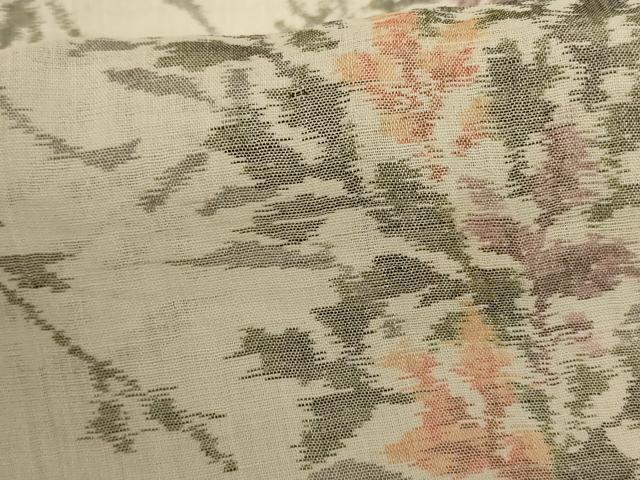 平和屋着物＊夏物　小千谷ちぢみ　草花文　麻　逸品　AABG7422jd_5