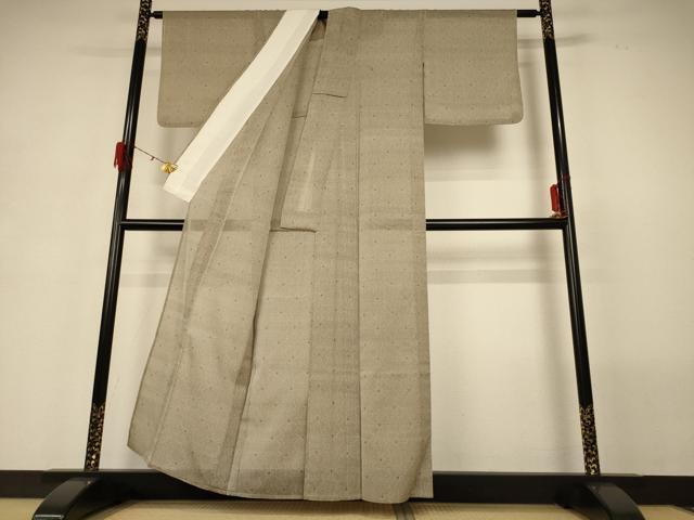 平和屋着物＊夏物　小紋　紗　幾何学文様　正絹　逸品　AABG7424jd_2