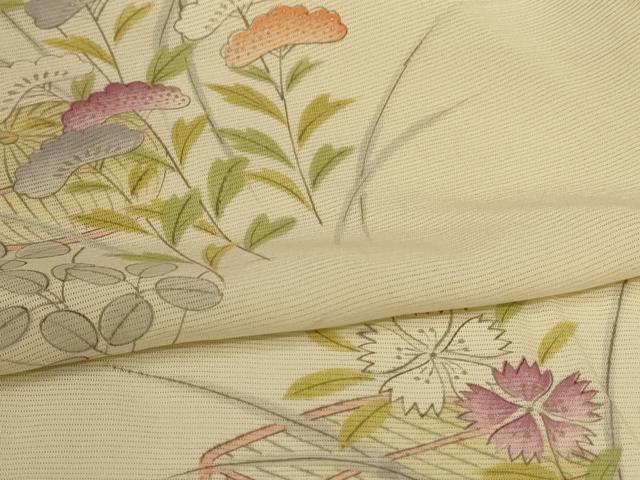 平和屋着物＊夏物　訪問着　絽　花籠文　正絹　逸品　AABG7439jd_4