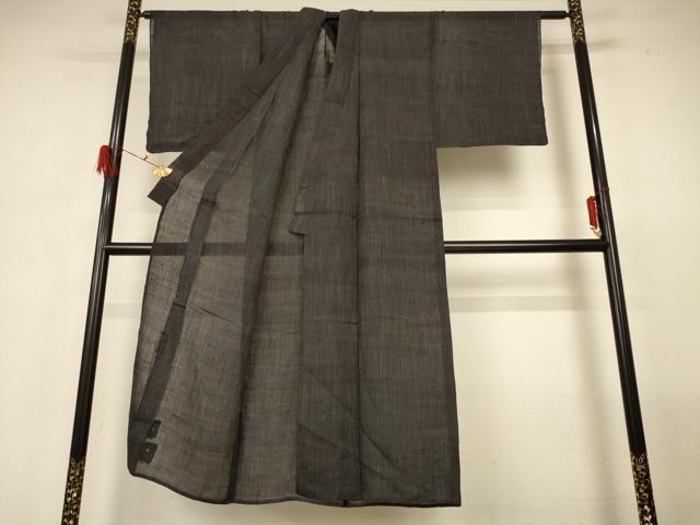 平和屋着物＊夏物　男性　石川県指定無形文化財　能登上布　本麻手織上布　縞　麻　逸品　AABG7467jd_2