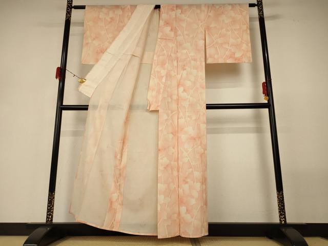 平和屋着物＊夏物　小紋　絽　草花文　正絹　逸品　AABG7484jd_2