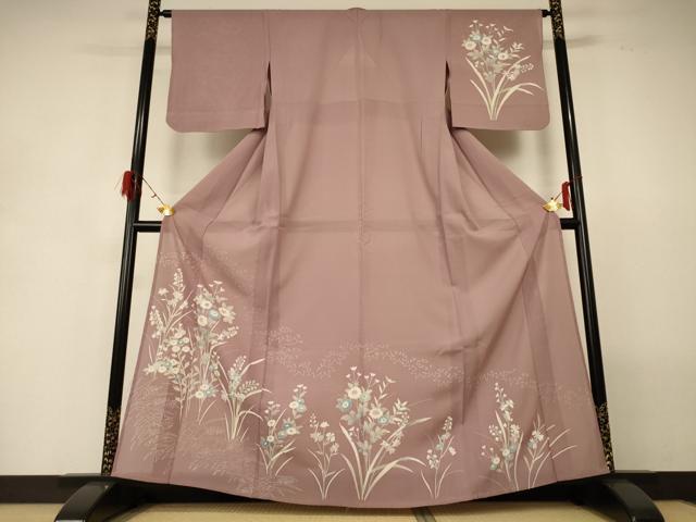 平和屋着物＊夏物　訪問着　絽　草花文　正絹　逸品　AABG7493jd