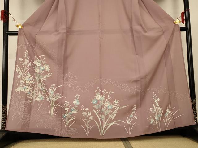 平和屋着物＊夏物　訪問着　絽　草花文　正絹　逸品　AABG7493jd_2