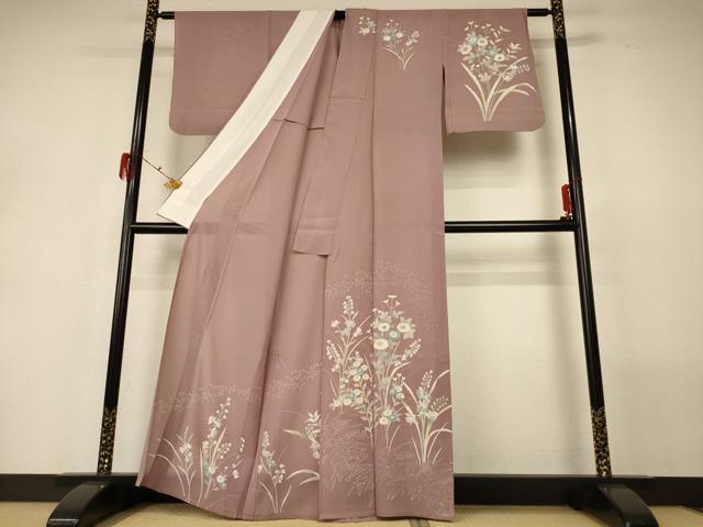 平和屋着物＊夏物　訪問着　絽　草花文　正絹　逸品　AABG7493jd_1