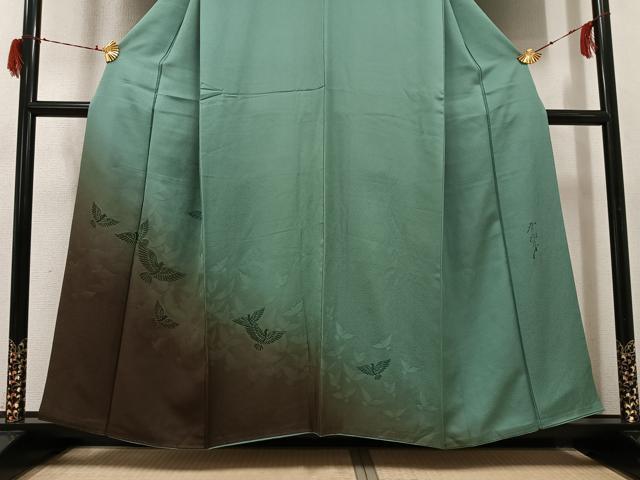 平和屋着物●染色作家　斉藤三才　訪問着　三才鳥　暈し染め　正絹　逸品　AABG7537ph_2