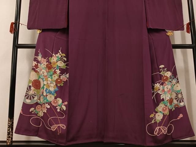 平和屋着物○アンティーク 大正ロマン 色留袖 花車文 金彩 正絹 逸品
