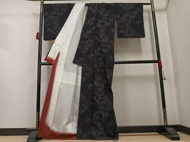 平和屋着物●本場結城玉紬　80亀甲　舞蝶文　結織苑　証紙付き　正絹　逸品　未使用　AABG7567ph 平和屋着物○本場結城玉紬 80亀甲 舞蝶文 結織苑 証紙付き 正絹 逸品