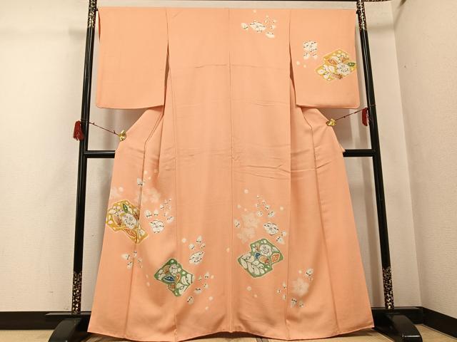 平和屋着物●訪問着　辻が花　絞り　正絹　逸品　AABG7568ph
