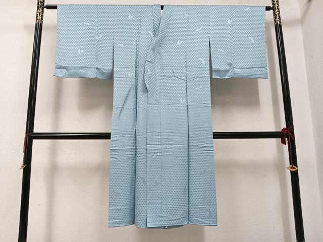 平和屋着物●長襦袢　無双仕立て　群れ鶴鱗地紋　色無地　秘色色　正絹　逸品　未使用　AABG7582ph 平和屋着物○長襦袢 無双仕立て 群れ鶴鱗地紋 色無地 秘色色 正絹 逸品