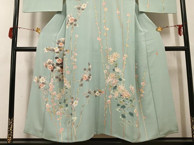 平和屋着物○本加賀友禅作家 茶谷孝志 訪問着 枝花文 正絹 逸品 