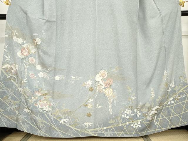 平和屋着物●訪問着　冊子花文　金彩　正絹　逸品　AABG7825cs_2