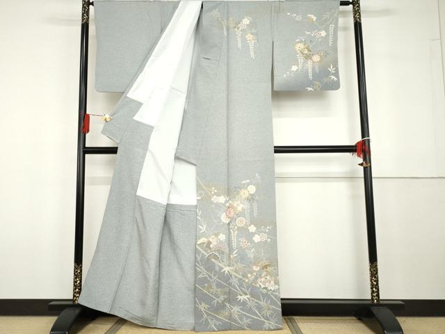 平和屋着物●訪問着　冊子花文　金彩　正絹　逸品　AABG7825cs_1
