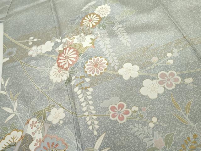 平和屋着物●訪問着　冊子花文　金彩　正絹　逸品　AABG7825cs_3