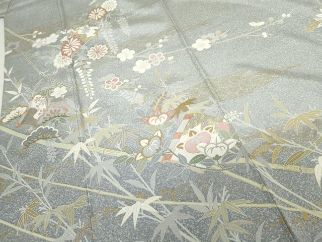 平和屋着物●訪問着　冊子花文　金彩　正絹　逸品　AABG7825cs_4