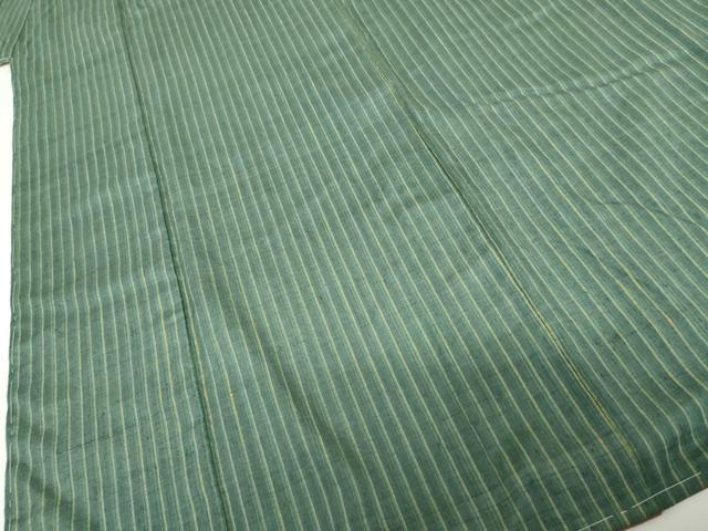 平和屋着物●本場結城紬　重要無形文化財　縞　証紙付き　正絹　逸品　未使用　AABG7853cs_2