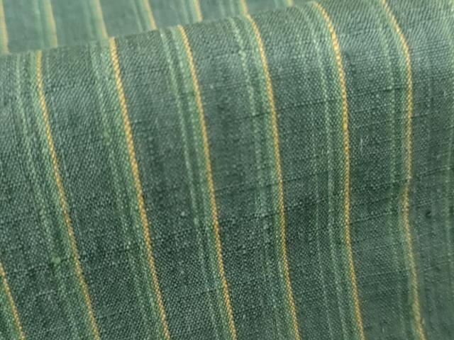 平和屋着物●本場結城紬　重要無形文化財　縞　証紙付き　正絹　逸品　未使用　AABG7853cs_4