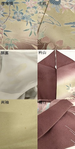 平和屋着物●名門・上野家　上野街子　清染居　訪問着　松竹梅　風景花文　暈し染め　正絹　逸品　AABG7937cs_9