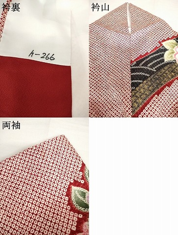 平和屋着物●訪問着　駒刺繍　草花文　金彩　正絹　逸品　AABG7949cs_7