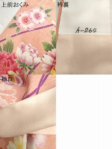 平和屋着物●訪問着　駒刺繍　草花文　金通し地　正絹　逸品　AABG7963cs_7