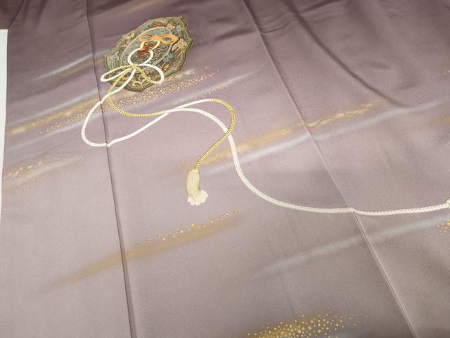 平和屋着物●人間国宝　福田喜三郎　色留袖　中国三大刺繍　相良刺繍　鏡裏鳳凰花蝶文　暈し染め　金糸　金彩　正絹　逸品　AABG7983cs_3