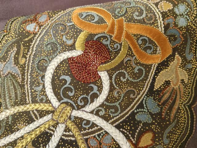 平和屋着物●人間国宝　福田喜三郎　色留袖　中国三大刺繍　相良刺繍　鏡裏鳳凰花蝶文　暈し染め　金糸　金彩　正絹　逸品　AABG7983cs_5