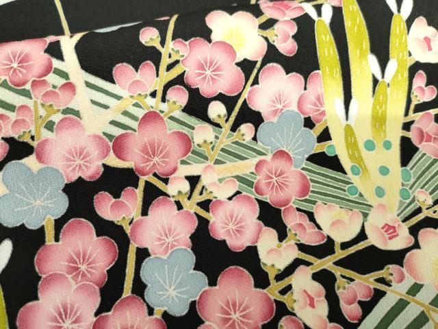 平和屋着物●本加賀友禅作家　東藤岳　黒留袖　笹梅花文　正絹　逸品　AABG7993cs_5