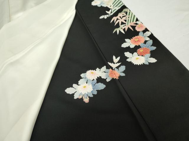 平和屋着物●本加賀友禅作家　東藤岳　黒留袖　笹梅花文　正絹　逸品　AABG7993cs_9