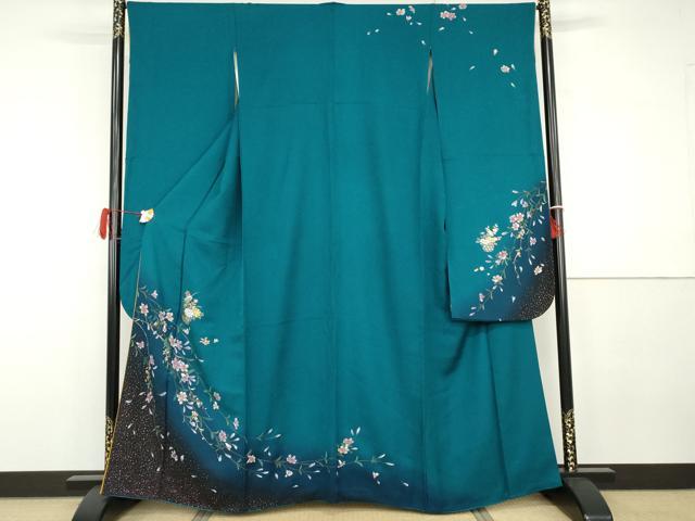 平和屋着物●豪華振袖　飾花文　暈し染め　金彩　鈴乃屋扱い　正絹　逸品　AABG8000cs 平和屋着物□豪華振袖 枝花文 暈し染め 金彩 正絹 逸品 CABG6434xeの