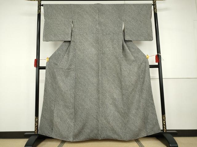 平和屋着物●大変加工の良い総絞り小紋　黒地　正絹　逸品　AABG8012cs_1