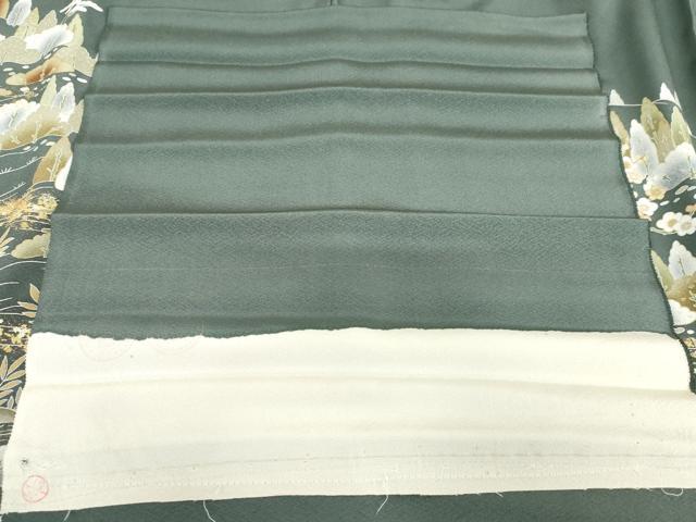 平和屋着物●訪問着　友禅　風景梅松花文　金彩　反端付き　正絹　逸品　AABG8022cs_6
